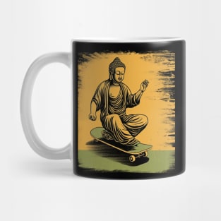 Buddha Skateboarding | Retro Skateboard | Funny Buddha #4 Mug